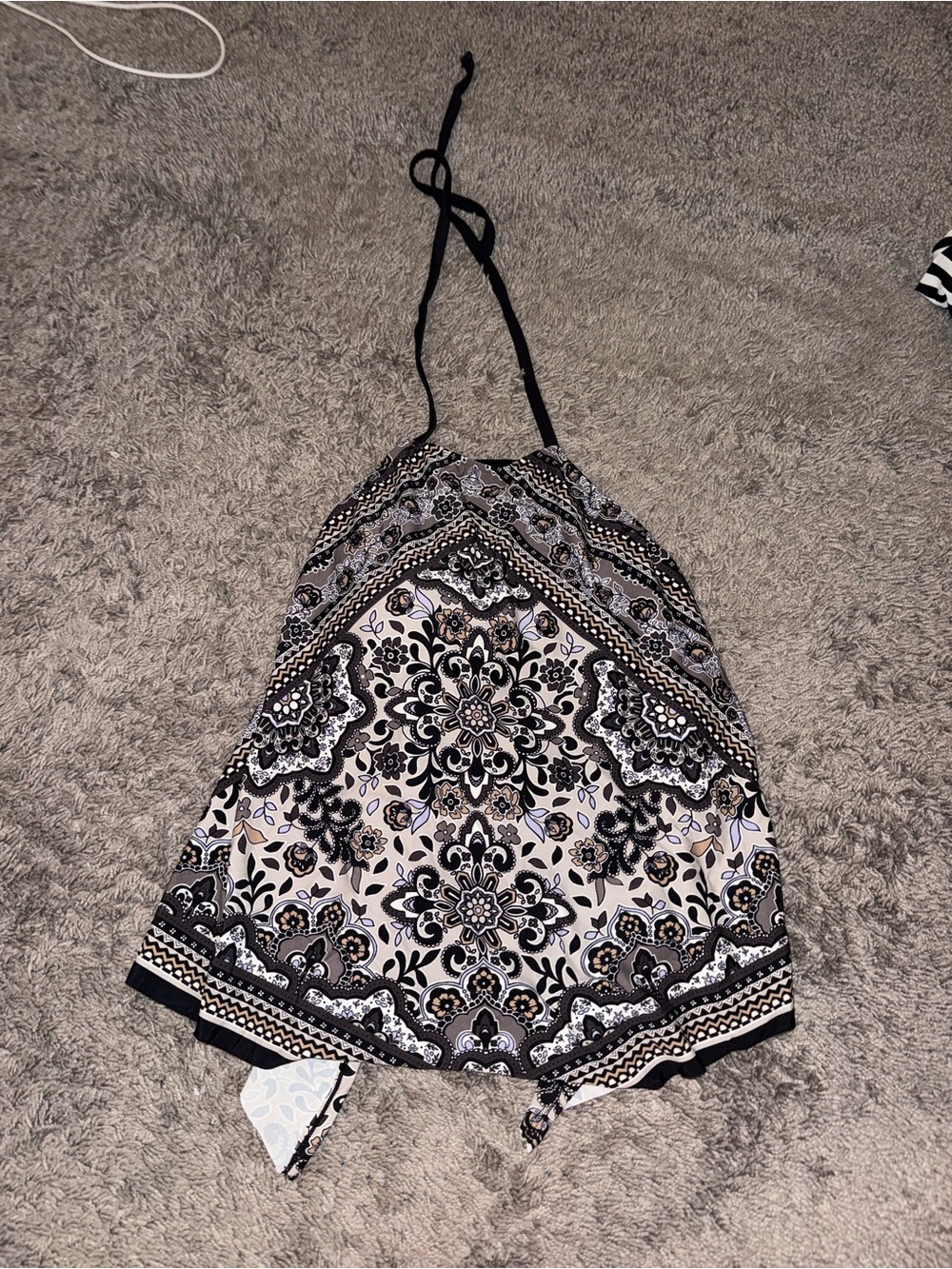 Kona Sol Black and White Halter Swim Top